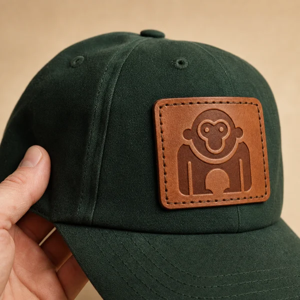 Leather-style patch headwear customization reference