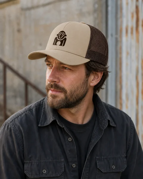 Custom trucker hats wearing reference 1