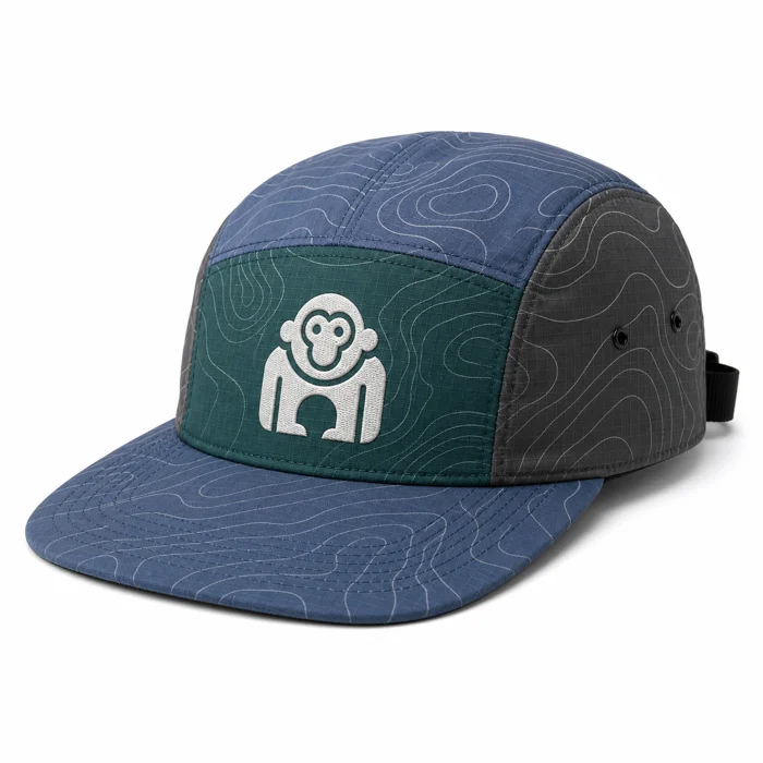 Topographic five-panel cap