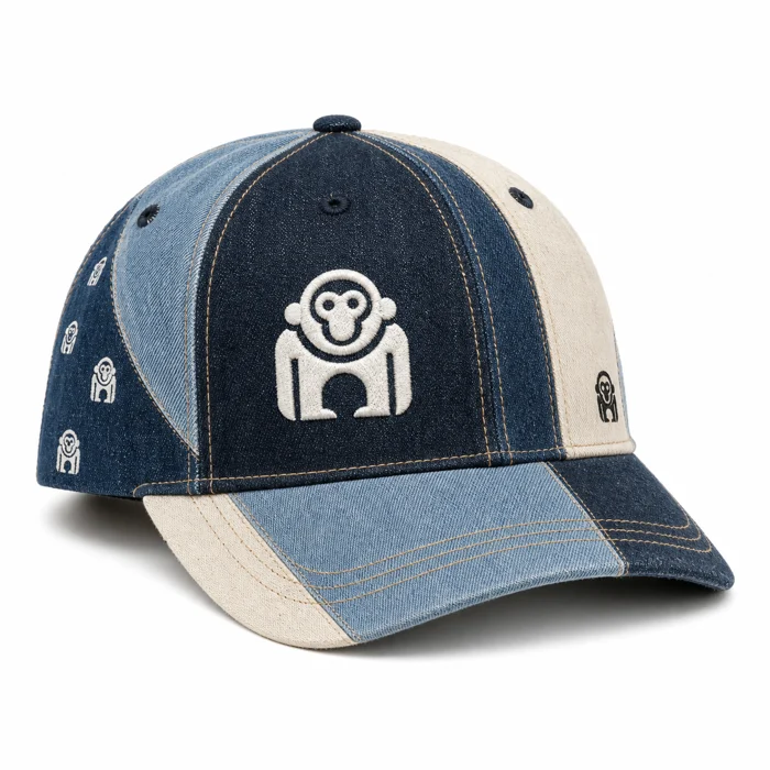 Patchwork denim cap